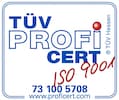 Logo TUV Profi CERT ISO 9001